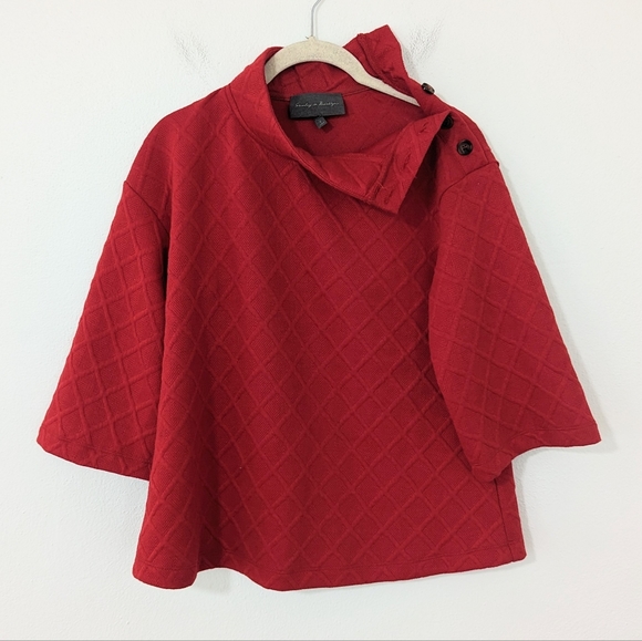 Anthropologie Sweaters - Anthropologie Sunday In Brooklyn Mollie Three Quarter Sleeve Sweater Red Small S